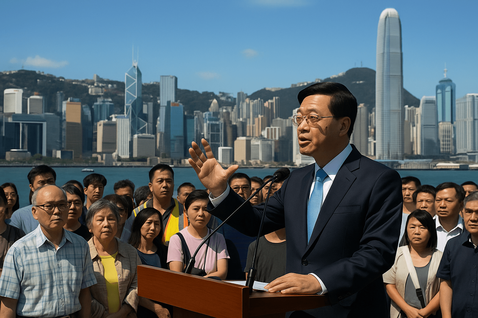香港・李家超、経済「再構築」下で市民の生活向上を誓う